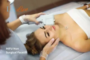 Woman having Hi-Fu to reduce wrinkles Wantage.