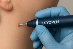 Person receiving skin tag removal Wantage